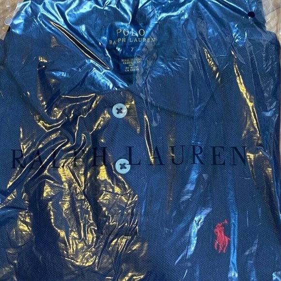 POLO RALPH LAUREN BOYS SHORT SLEEVE ,NAVY COLOR